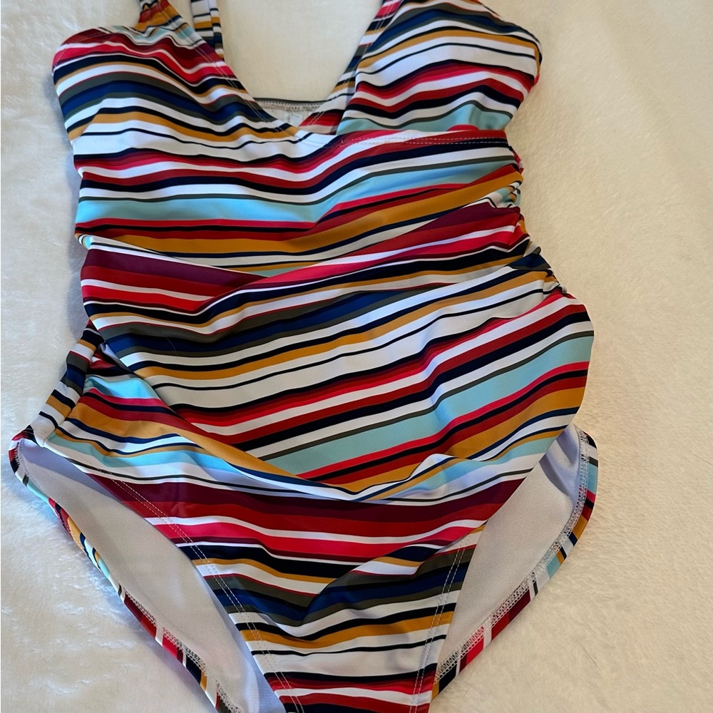 Anne Cole striped 1 piece swimsuit
